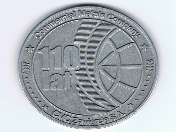 Pamiątkowy medal na 110-lecie huty