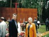 Barbara Zaporowska oraz Piotr Zaporowski- córka i wnuk Jana Gubały na cmentarzu w Katyniu, fot. archiwum rodzinne