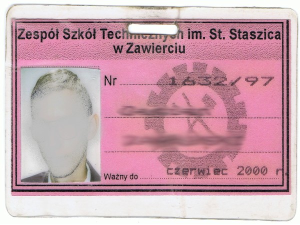 Plakietka ucznia ZST im. S. Staszica